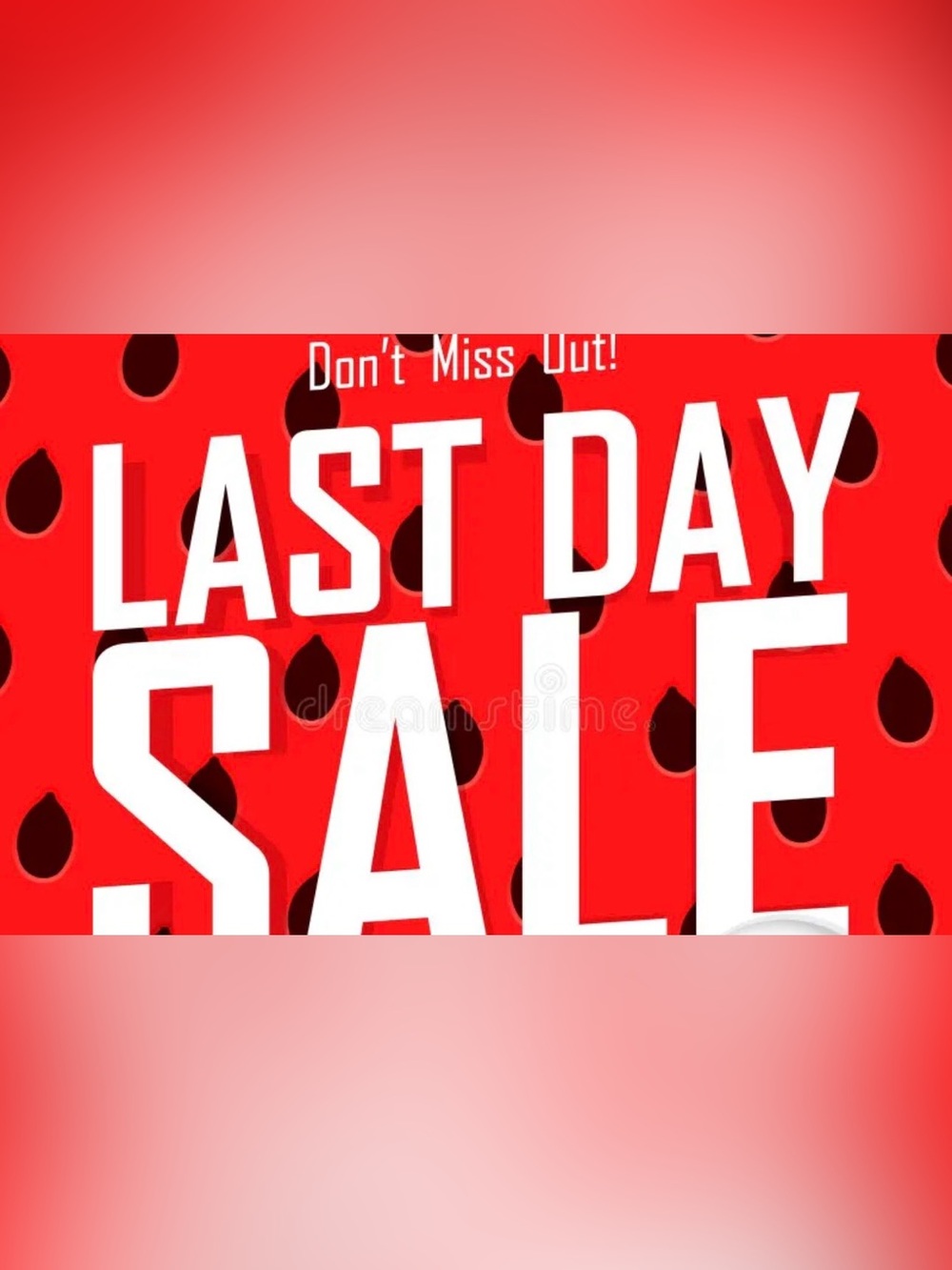 Bold Red 'Last Day Sale' Graphic Poster